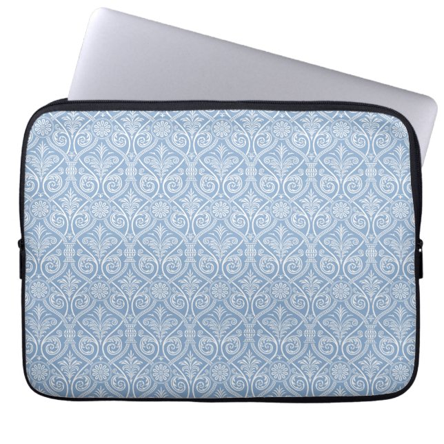 Funda Para Portátil Patrón de Damaks azules (Frente)