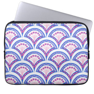 Funda Para Portátil patrón de damasco floral azul