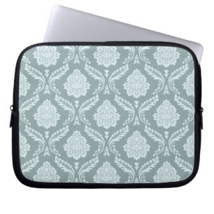 Funda Para Portátil Patrón de Damasco Rococó Azul Huevo de Pato+Verde