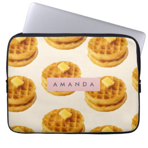 Funda Para Portátil Patrón de desayuno Waffle acogedor personalizado