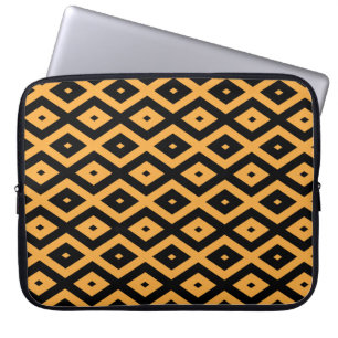 Funda Para Portátil Patrón de diamante amarillo y negro