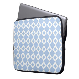 Funda Para Portátil Patrón de diamante azul claro y blanco