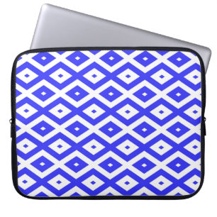 Funda Para Portátil patrón de diamante azul real y blanco