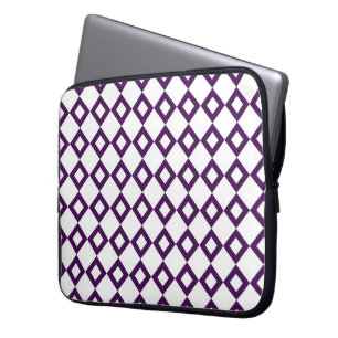 Funda Para Portátil Patrón de diamante blanco y púrpura