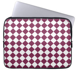 Funda Para Portátil Patrón de diamante de cuadros blancos de Borgoña
