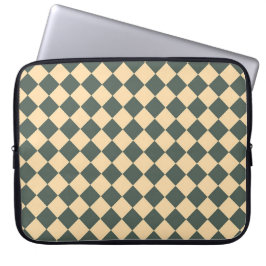 Funda Para Portátil Patrón de diamante de cuadros verde amarillo
