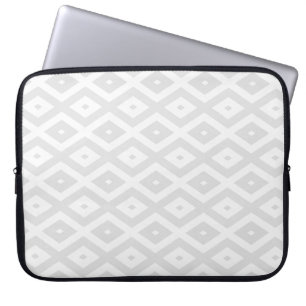 Funda Para Portátil Patrón de diamante gris claro y blanco