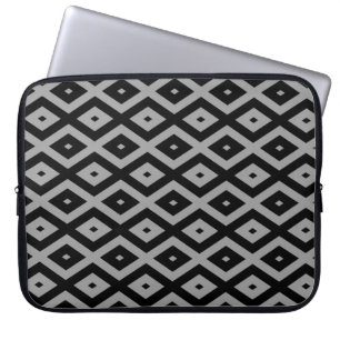 Funda Para Portátil Patrón de diamante gris y negro