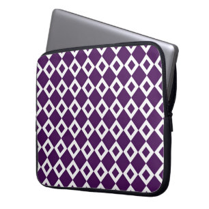 Funda Para Portátil Patrón de diamante morado y blanco