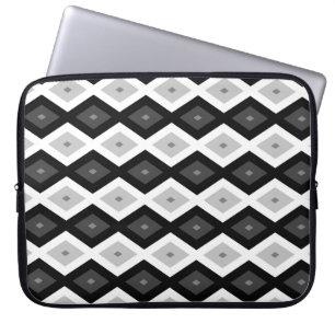 Funda Para Portátil Patrón de diamante negro, blanco y gris