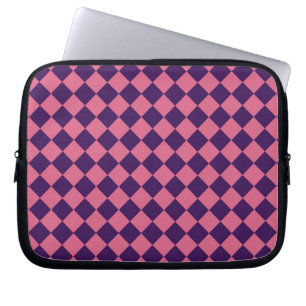 Funda Para Portátil Patrón de diamante Pink Purple Checker