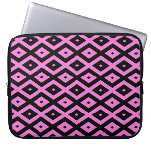 Funda Para Portátil Patrón de diamante rosa y negro