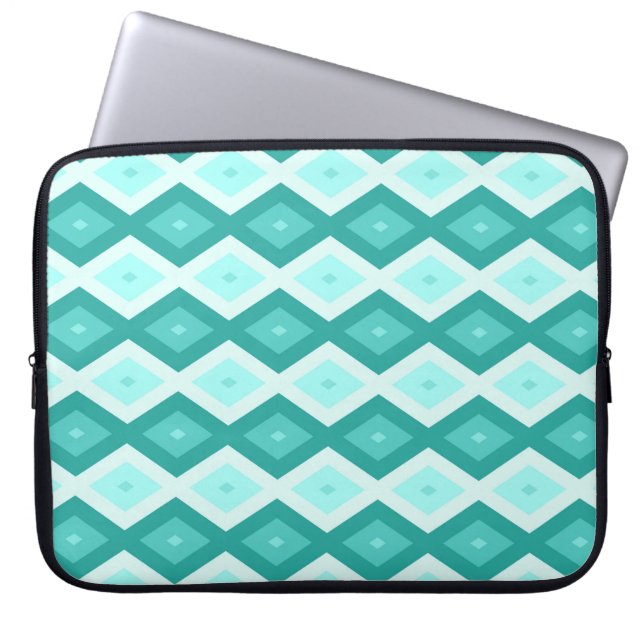 Funda Para Portátil Patrón de diamante turquesa (Frente)