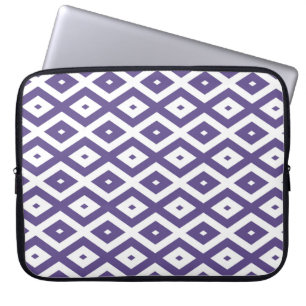 Funda Para Portátil Patrón de diamante ultravioleta y blanco