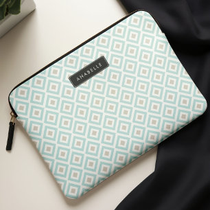 Funda Para Portátil Patrón de diamantes azul claro de moda