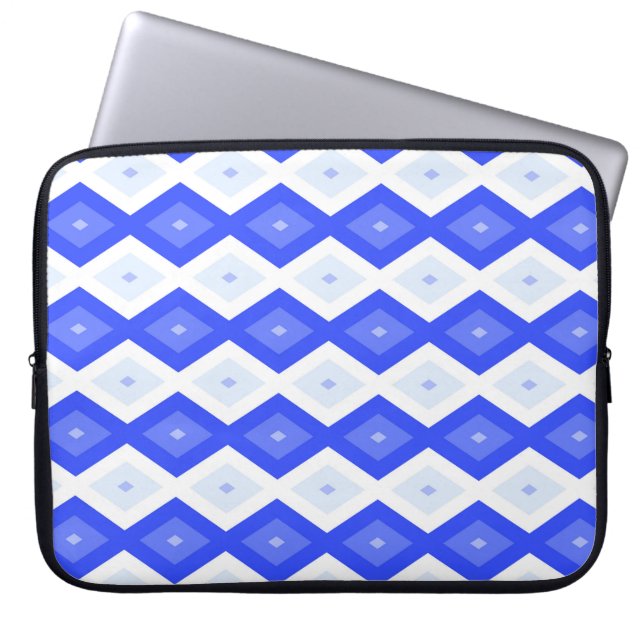 Funda Para Portátil Patrón de diamantes azul real (Frente)