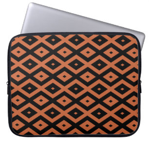 Funda Para Portátil Patrón de diamantes de naranja y negro