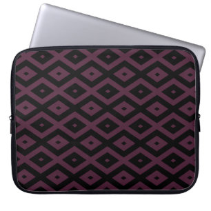 Funda Para Portátil Patrón de diamantes de plumas y negro