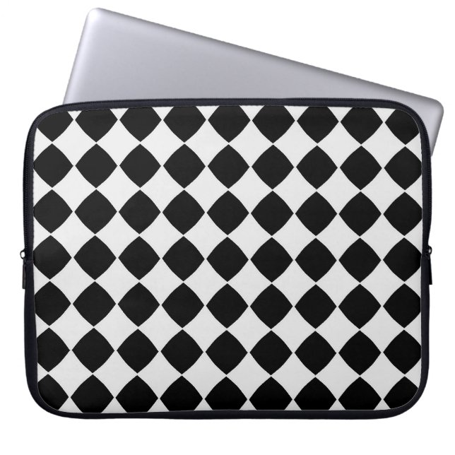 Funda Para Portátil Patrón de diamantes en blanco y negro (Frente)