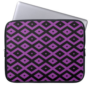 Funda Para Portátil Patrón de diamantes morado y negro