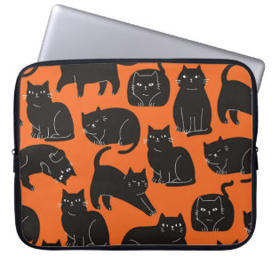 Funda Para Portátil Patrón de dibujo de mano para gatos personalizados