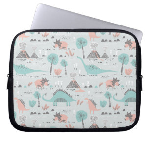 Funda Para Portátil Patrón de dinosaurio de Cute Pastel