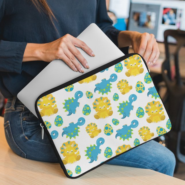 Funda Para Portátil Patrón De Dinosaurios, Dinosaurios Cutos, Dino Beb (Subido por el creador)