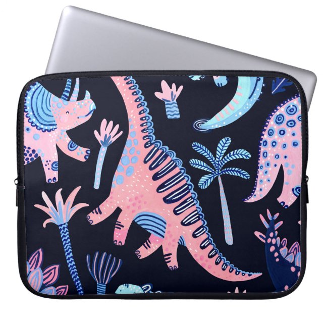 Funda Para Portátil Patrón de dinosaurios personalizados. (Frente)