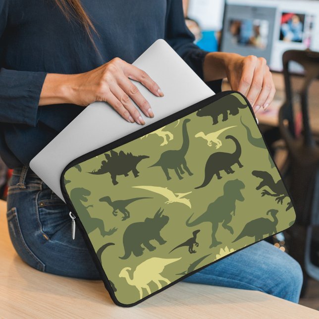 Funda Para Portátil Patrón de dinosaurios, silueta de dinosaurios, din (Subido por el creador)