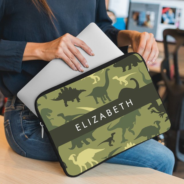 Funda Para Portátil Patrón de dinosaurios, silueta de dinosaurios, tu  (Subido por el creador)