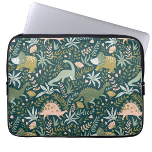Funda Para Portátil Patrón de dinosaurios verdes