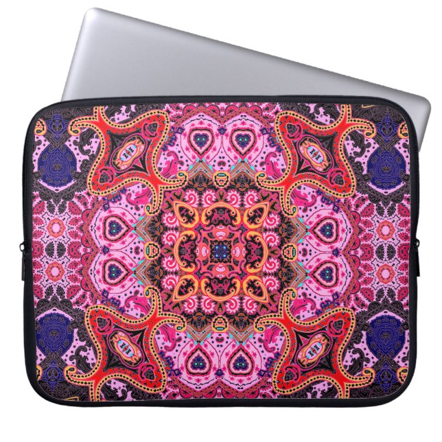 Funda Para Portátil Patrón de diseño de la bufanda transparente multic (Frente)