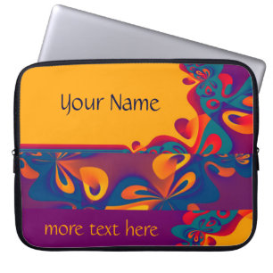 Funda Para Portátil Patrón de diseño gráfico - naranja violeta + tu te