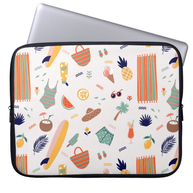 Funda Para Portátil Patrón de diversión de Sunny Beach (Frente)