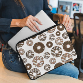 Funda Para Portátil Patrón de donut, donuts de chocolate, donuts de ca