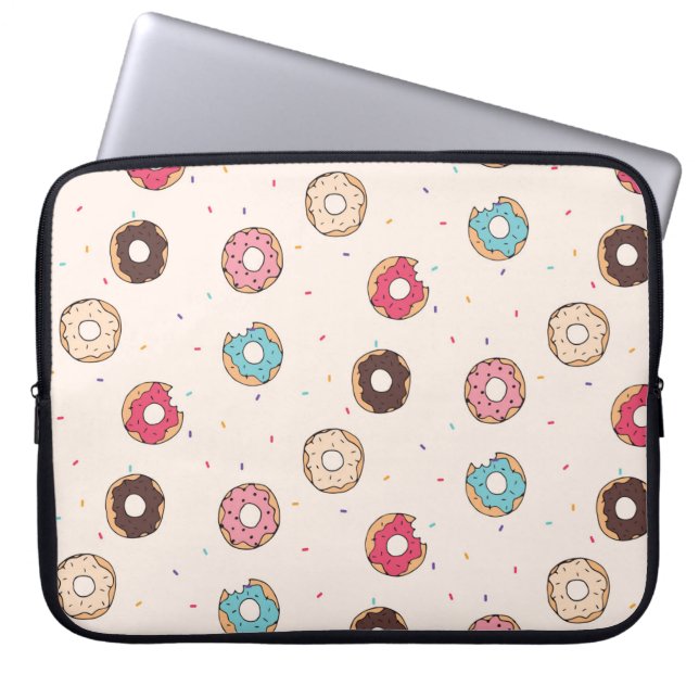 Funda Para Portátil Patrón de donut dulce de azúcar (Frente)