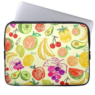 Funda Para Portátil Patrón de Doodle de Fruta Variado