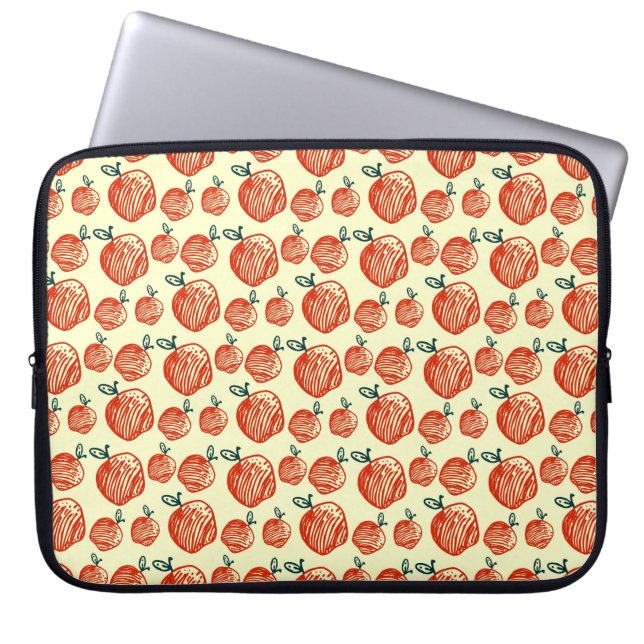 Funda Para Portátil Patrón de Doodle de la Apple Roja (Frente)