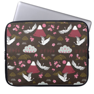 Funda Para Portátil Patrón de doodle tradicional japonés sin soldadu
