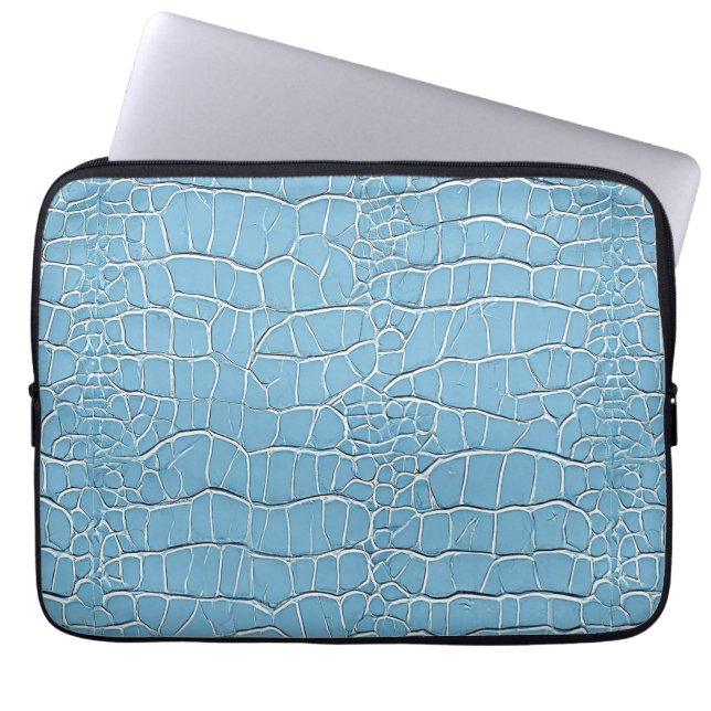 Funda Para Portátil Patrón de efecto de cuero azul (Frente)