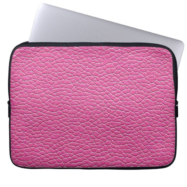 Funda Para Portátil patrón de efecto de cuero rosa (Frente)