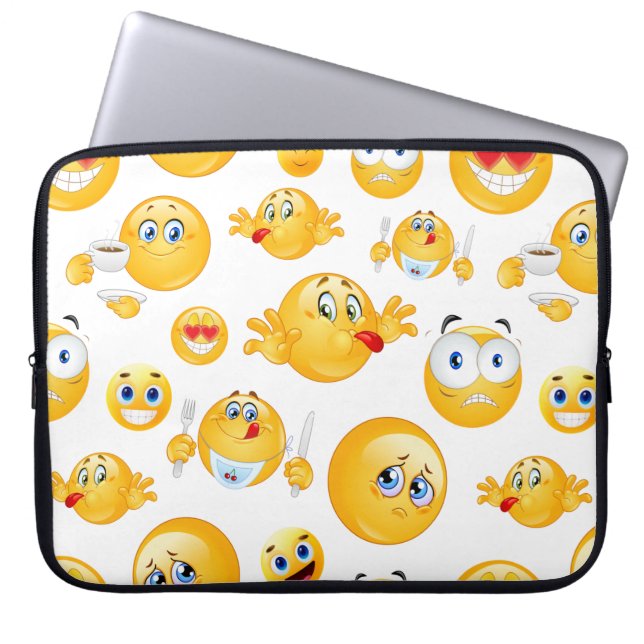Funda Para Portátil Patrón de emoji (Frente)