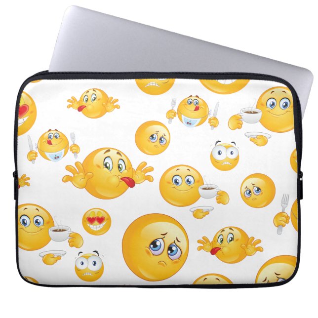 Funda Para Portátil Patrón de emoji (Frente)