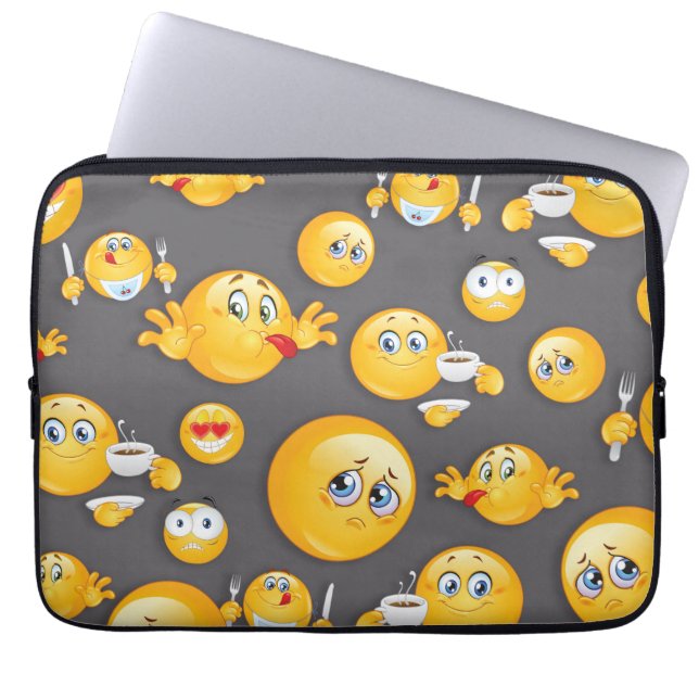 Funda Para Portátil Patrón de emoji 2 (Frente)