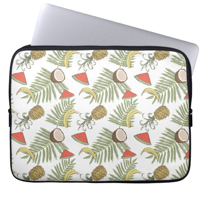 Funda Para Portátil Patrón de esbozo de fruta tropical (Frente)