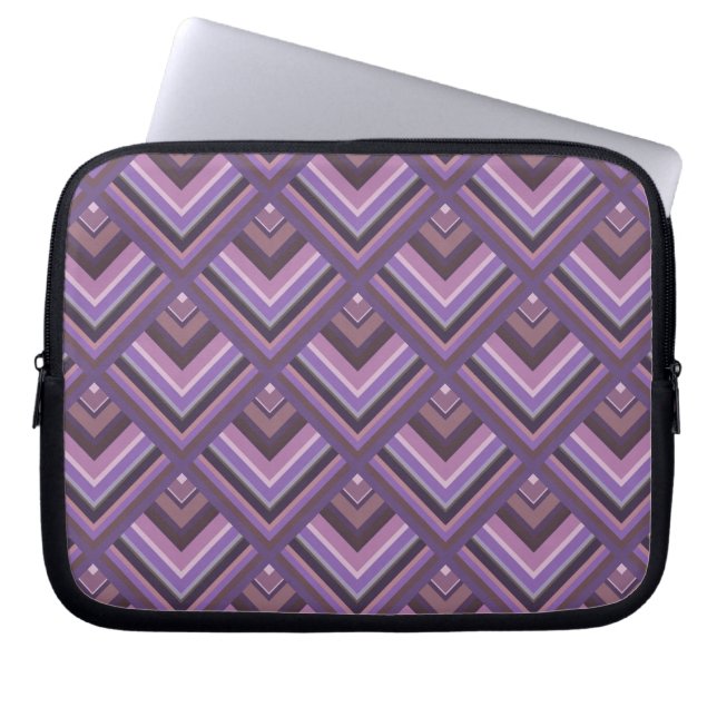 Funda Para Portátil Patrón de escala de franjas malvas (Frente)