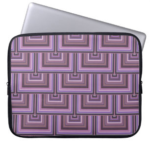 Funda Para Portátil Patrón de escalas cuadradas de rayas malvas