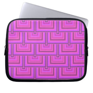 Funda Para Portátil Patrón de escalas cuadradas de rayas rosas