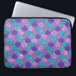 Funda Para Portátil Patrón de escalas de sirena coloridas<br><div class="desc">La sirena purpurinoso colorida escala el patrón geométrico.</div>