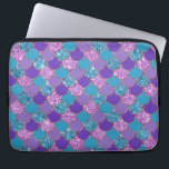 Funda Para Portátil Patrón de escalas de sirena coloridas<br><div class="desc">La sirena purpurinoso colorida escala el patrón geométrico.</div>